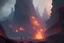 Placeholder: intricate details, global illumination, Extradimensional, Underdimensional, greg rutkowski style, tom bradshaw style, Asher Brown Durand style, fantasy hellscape hell fire lava volcano raining fire