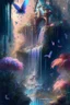 Placeholder: Phantasy landscape.Paradise hauntedgarden, unicorn, bright magic art, splash art, high quality, 8k, digital painting, glitter, waterfall, greenery, butterflies, birds of paradise, gnome's house, trending on artstation, sharp focus, studio photo, intricate details, highly detailed, by greg rutkowski