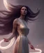 Placeholder: Holy Virgin, celestial light, beautiful, long fabric dress, beautiful long black hair to the waist, big snake around shoulders and neck, grabbing snake, head and shoulders portrait, 8k resolution concept art portrait by Greg Rutkowski, Unreal Engine 5 volumetric lighting