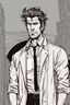 Placeholder: man with scruffy hair, stubble and a disgusted, judgmental look on his face comic book style