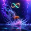 Placeholder: infinity symbol ∞ with vibrant powerful shrimp jumping out of the water, striking, neon, chiaroscuro, dramatic, captivating, powerful, fantasy, beautiful, octane render, 16k post-production, artstation: award-winning: atmospheric: commanding: fantastical: clarity: ultra quality: striking: brilliance: stunning colors: amazing depth; lens: f/11, 35mm