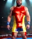 Placeholder: Realistic image of Donald trump wrestler, Mexican wrestling style, eye liner, red and blue breeches, glow us flag dress, suspenders, retro style, 80s, vibrant color, highly detailed, clean background, concept art, unreal engine 5, god rays, ray tracing, RTX, lumen lighting, ultra detail, volumetric lighting, 3d, finely drawn, high definition, high resolution.