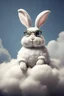 Placeholder: Rabbit with glasses siting on a cloud