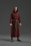 Placeholder: young russian monk for a horror , silent hill style, 3d model, t-pose, full length