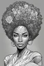 Placeholder: imagine coloring pages illastrate beautiful black woman look to the side cartoon style, thick lines, low detail, black and white - - ar 85:110