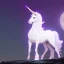 Placeholder: White unicorn under the Moon