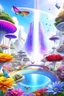 Placeholder: colors, very beautiful, flowers garden,rainbow, cité très futuriste ultra moderne, ufos rainbow, ufos fleet, intergalactic, birds, butterfly, cascades, falls