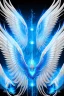 Placeholder: blue phoenix flaming wings, balanced, beautiful, smooth, flying, graceful