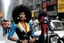 Placeholder: [Jean-Paul Riopelle] Pam Grier as Coffy imeets Judge Dredd in a vibrant street of MegaCity One