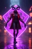 Placeholder: Volumetric fog spider satyr lights,paradise sacred geometry framed playing card, black, red, spore and purple neon fire cyber punk dancer thief in soaked rain coat shadows boss card in the style of escher and fallout 4 ,,bokeh like f/0.8, tilt-shift lens 8k, high detail, smooth render, down-light, unreal engine