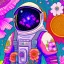 Placeholder: "floral astronaut" hand-drawn digital art, flowers everywhere, colorful garden, beautiful galaxy, REALISTIC, anime, 4k, high resolution, full details, 2560x1600