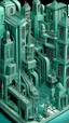 Placeholder: A mint color metropolis made out of instruments instruments painted by MC Escher