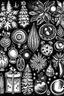 Placeholder: Christmas drawings in black and white