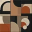 Placeholder: "Design a series of six 3d square tiles inspired by the provided image. Each tile should feature an abstract arrangement of geometric and textured elements, incorporating semi-circular arcs, bold and muted rectangles, and dotted circle patterns. Use a subdued color palette of earthy grays, deep blacks, and warm terracotta tones. Integrate subtle etched linework and hatching to add visual texture and depth, creating a hand-crafted, rustic aesthetic. Maintain a balanced composition across all tile