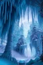 Placeholder: A frozen forest landscape with a giant caveroof over it