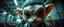 Placeholder: extreme close up on cheeky fluffy weasel goblin alien prison guard news anchor elf family scumbag in the style of Escher and Giger and Fallout 4, pinhole cam, airbrush 3d rendering, on tv screen:A five-second cinematic single take in a clean industrial presentation hall.