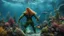 Placeholder: hyperrealistic 4k, seas from the movie aquaman, a lot of plants, and creature, sea animal, underwater