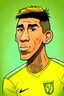 Placeholder: Roberto Firmino Brazilian soccer player , cartoon 2d