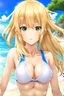 Placeholder: Swimsuit Girl with blonde hairs, anime style