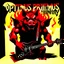 Placeholder: make a Album cover, death metal, and a big evil swine with guitar, the band name is Optimus Primus, burning factory in background