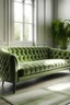 Placeholder: Interior design sofa wabisabi style with a soft green tone