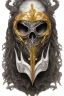 Placeholder: Realistic anime black metal corpsepaint Slipknot mask god with golden crown