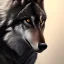 Placeholder: black wolf, black, masterpiece, expert, 8K, hyperrealism, sharp focus, cinematic lighting, blue