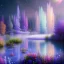 Placeholder: one big Cosmic crystal subtle in a galactic ambiance , blue lake, delicate flowers, delicate colors, bin the foreground, full of details, smooth，soft light atmosphere, light effect，vaporwave colorful, concept art, smooth, extremely sharp, masterpiece, best quality, blue skinned, sparkling,8k, , sun light, 8K, RAW, depth of field,high contrast,