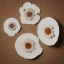 Placeholder: circle arrangement of small pressed flowers on white textured paper, dried flowers, aesthetic layout, beautiful composition, vintage, brightly lit, tender