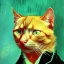 Placeholder: Portrait of a cat by Van Gogh