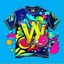 Placeholder: ve style with vibrant pop colors for a t-shirt design.