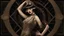 Placeholder: Full Body, burlesque Woman With A Bob With A Fringe Hairstyle, 1920s flapper style Clothing, Steampunk, Black Background, photorealism