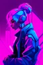 Placeholder: Designing for cyberpunk in pink, blue and purple colors