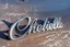 Placeholder: "Chevelle" nameplate 3d metal with shadow, on top of scratched wood surface