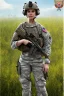 Placeholder: US army girl, t-shirt, mtp camouflage