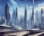 Placeholder: A Spaceship is taking off,Space Center on a heavy industrialized planet with a futuristic city in the background, (retrofuturistic:2), art by John Berkey, buildings with glass facades, brutalist architecture, insanely detailed, vibrant, 8k uhd, cinematic atmosphere, ultra-wide angle, street level view, brush strokes, blue sky with clouds, sharp focus