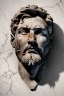 Placeholder: Ultra Realistic image, roman sculpture, white marble material, Lionel Messi, Laurel leaves wreath, miguel angel style, chisel style, emperador, waist up portrait, ultra hd, perfect texture, epic, celestial, cinematic lighting, God light, god rays, 4k resolution, smooth details, ornate details, soft lighting, unreal engine 5, marble background.