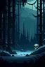 Placeholder: Заставка смерти от холода для игры про выживание в зимнем лесу для игры в стиле 2д