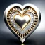 Placeholder: a clony of golden and silver around diamond heart sighn rotating