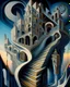 Placeholder: A captivating, surrealist painting of a gravity-defying, Escher-inspired building with multiple perspectives, impossible staircases, and fantastical elements that defy the laws of physics, set within a dream-like landscape.