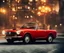 Placeholder: fiat 125p, city. high speed. bokeh. lens flare. warm lights. high detailed. oil on canvas