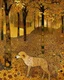 Placeholder: A tan dry prehistoric jungle painted by Gustav Klimt