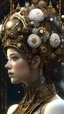 Placeholder: Faire. little fusion pojatti realistic steampunk, fractal isometrics details bioluminescens : a stunning realistic photograph italian character beautiful awesome with big white flowers tiara of wet bone structure, 3d render, octane render, intricately detailed, titanium decorative headdress, cinematic, trending on artstation | Isometric | Centered hipereallistic cover photo awesome full color, , hand drawn, dark, gritty, realistic mucha, klimt, erte .12k, intricate. hight definition , c
