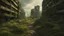 Placeholder: post-apocalyptic urban landscape with overgrown nature