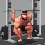 Placeholder: gym gorilla bench pressing weights