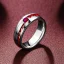 Placeholder: ruby signet ring with braided tungsten and titanium, braided band, brushed steel, men's jewellery