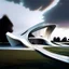 Placeholder: Arte lineal de una casa campestre moderna, estilo Zaha Hadid, minimalista