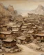 Placeholder: A tan town made out of stones painted by Zhang Lu