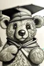 Placeholder: Detailed drawing teddy bear with Capelo graduate hat