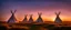 Placeholder: Prairie landscape, magic hour lighting, 3 teepees, historically authentic